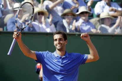 Albert Ramos celebra su pase a la final de Montecarlo.-CLAUDE PARIS