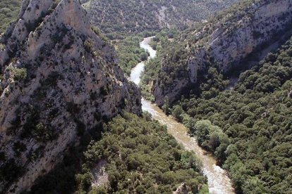 Vista aérea del parque natural Hoces de Alto Ebro y Rudrón, espacio protegido por la Junta de Castilla y León.-ECB