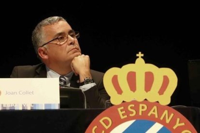 Joan Collet, en la junta del Espanyol.-ELISENDA PONS