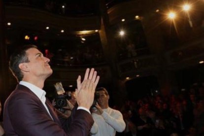 Pedro Sánchez presenta su proyecto para el PSOE en el Círculo de Bellas Artes de Madrid.-JUAN MANUEL PRATS