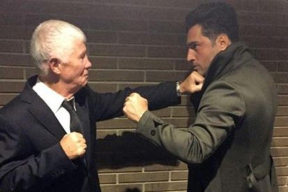 David Bustamante 'lucha' en el ring contra el padre de David Bisbal.-INSTAGRAM