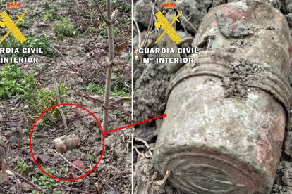 Granada de mano localizada en una huerta de Las Merindades. GUARDIA CIVIL