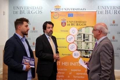 Yeray Pescador, Fernando Rivas y Gonzalo Salazar durante la presentación de 'UBU Talento Emprendedor'