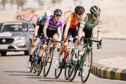 Ángel Madrazo, presente en la fuga de la quinta etapa del Tour de Arabia Saudí. ASO / PAULINE BALLET