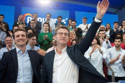 Casado y Núñez Feijóo, este domingo.-EFE / SALVADOR SAS