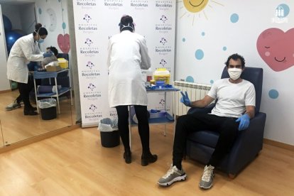 Benite, esta mañana durante el test completado en el Hospital Recoletas. TWITTER / @SANPABLOBURGOS