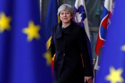 Theresa May, a su llegada a la cumbre de la UE en Bruselas, el 14 de diciembre.-REUTERS / YVES HERMAN