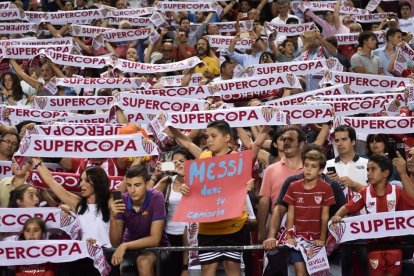 La grada del Sánchez Pizjuán durante la ida de la Supercopa del 2016 entre Sevilla y Barç-ARCHIVO/ EFE