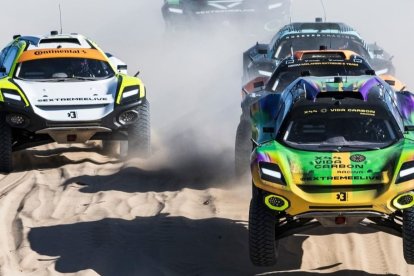 La burgalesa liderando una de las jornadas del fin de semana en la DesertXPrix de Arabia Saudí. EXTREME-E