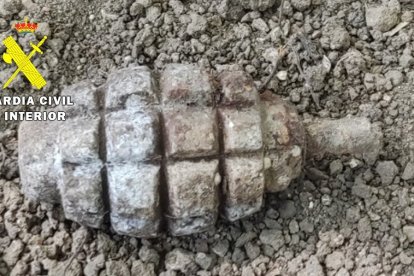 Granada de la Guerra Civil localizada en un pueblo de Burgos. GUARDIA CIVIL