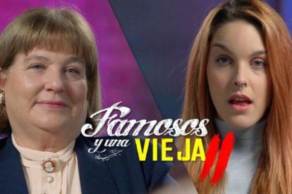 Carátula de presentación del programa de Flooxer 'Famosos y la vieja', con María Jesús y la escritora y actriz porno Amarna Miller.-