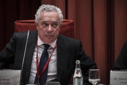 Luis Delso, presidente de Isolux Corsán, en su comparecencia en la comisión de investigación del 'caso Pujol', en el Parlament.-CARLOS MONTAÑÉS