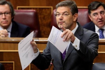 El ministro de Justicia, Rafael Catalá, en la sesión de control al Gobierno del Congreso.-JUAN MANUEL PRATS