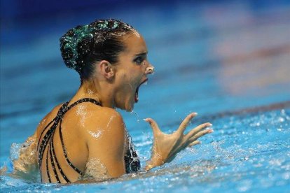 Ona Carbonell durante su actuación en la preliminar de solo libre, que la dejó en segunda posición / Ona Carbonell durante su actuación en la preliminar de solo libre, que la dejó en segunda posición-YONHAP (EFE)