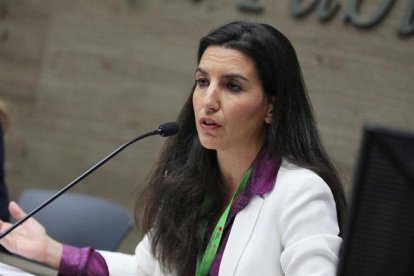 La portavoz de Vox en al Asamblea de Madrid, Rocío Monasterio, participa en un debate con otros representantes del PSOE, PP y Cs.-EUROPA PRESS