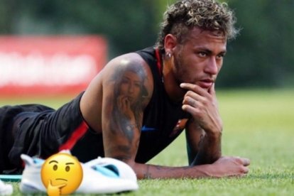 Neymar, en el entrenamiento del Barça en Nueva Jersey.-INSTAGRAM