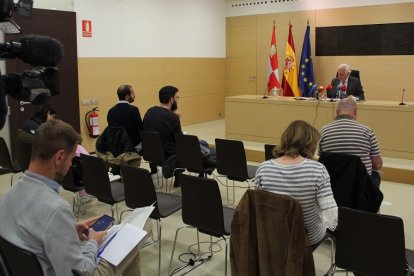 El presidente del TSJCyL, José Luis Concepción, en el Palacio de Justicia de Burgos. TSJCyL