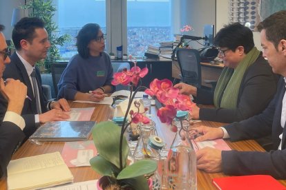 Imagen de la reunión con presidenta de la Comisión de Cultura en el Parlamento Europeo