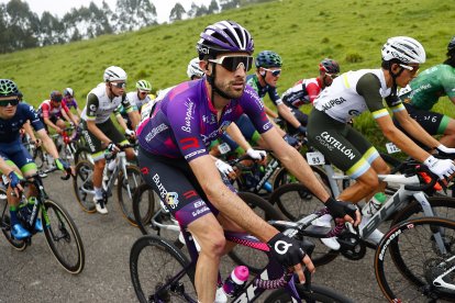 Ander Okamika, durante la primera etapa de esta Vuelta a Asturias.