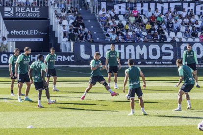 Bolo agradeció a la afición que acudiera al último entrenamiento en El Plantío antes del partido a dar su apoyo al equipo.