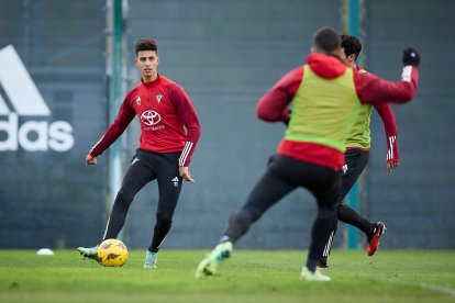 Imagen de un entrenamiento del Mirandés.