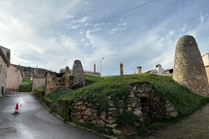 Imagen de la zona acordonada de Hontangas, tras el derrumbe de una bodega