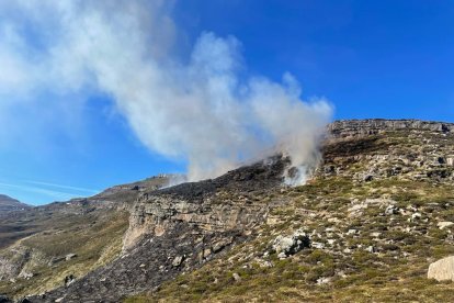 Incendio declarado el jueves 1 de febrero en Estacas de Trueba.