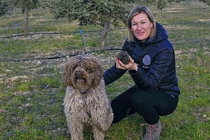 Raquel de Dios tiene 2,5 hectáreas de encinas ecológicas micorrizas en la Ribera del Duero.