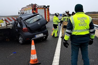 Imagen del accidente en la A-73.