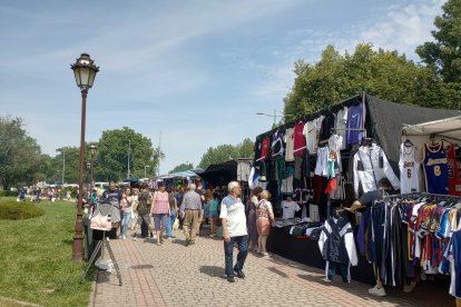 Mercadillo del Curpillos en los alrededores del parque de El Parral, en Burgos.