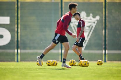 Imagen del entrenamiento del Mirandés.