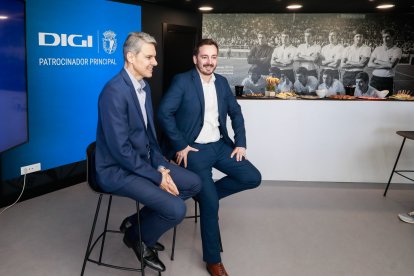 Alejandro Grandinetti y Daniel Campillo (Digi), en el estadio municipal de El Plantío.