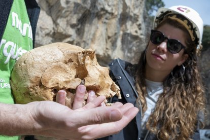 Tanía Rodríguez en los Yacimientos de Atapuerca