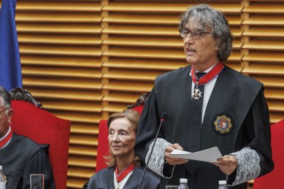 El fiscal superior de Castilla y León, Santiago Mena, en la apertura del año judicial 2024-2025.