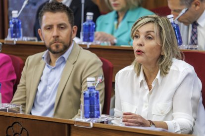 Un momento de una de las intervenciones de Sonia Rodríguez durante el Pleno municipal de octubre.