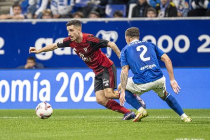 Imagen del partido entre el Oviedo y el Mirandés.