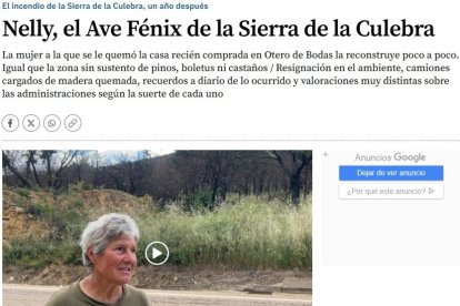 'Nelly, el Ave Fénix de la Sierra de la Culebra', reportaje de Alicia Calvo premiado en la XXXVIII edición del Premio de Periodismo Francisco de Cossío.