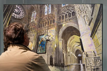 La exposición de artes plásticas realizadas por médicos se puede ver en la sala de exposiciones del Hospital Universitario de Burgos, HUBU.