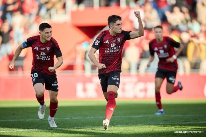 Jon Gorrotxategui, ‘Gorrotxa’, fue el autor de los dos goles del Mirandés en el encuentro ante el Cádiz en Anduva.