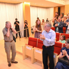 José Maria Bermúdez de Castro en el momento de entrar a su acto de homenaje y reconocimiento de compañeros, alumnos y familiares.