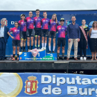 Podio del Ciclocross Ciudad de Medina de Pomar, primera prueba del Circuito Diputación de Burgos.