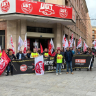 Imagen de la concentración celebrada hoy en Aranda de Duero