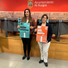 Andrea Ballesteros y Consuelo Rojo presentan los carteles de la campaña contra la explotación sexual que lleva por lema 'Truco o trato'.