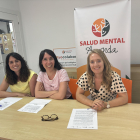 De izquierda a derecha, las psicólogas Cristina Muñoz, Blanca Cuesta y Alba Ortiz