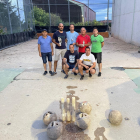 Los finalistas con Narciso (edil de Hontoria), Diego, David, Félix, Miguel, Roberto y Álvaro.