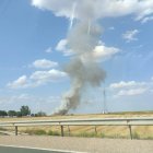 Imagen de la columna de humo generada por el incendio