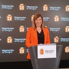 La portavoz del PSOE en la Diputación, Nuria Barrio, en rueda de prensa.