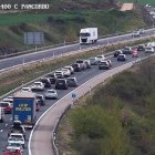 Imagen de las retenciones captadas por la cámara de Tráfico en Pancorbo.