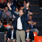 Salva Camps, durante el último partido en El Plantío.