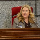 Cristina Ayala durante el Pleno del Ayuntamiento de Burgos de abril.